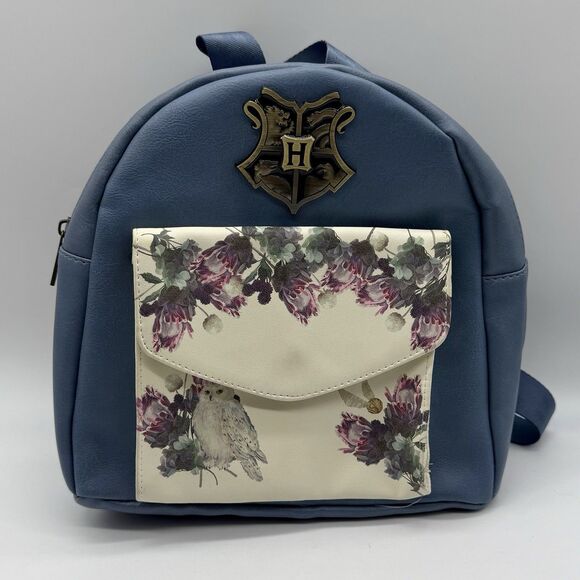 Harry Potter Blue‎ Mini Backpack Wizarding World Bio World Floral Pouch - Picture 1 of 6